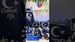 Pelerinli Lacivert Beyaz Kadife Mega S&uuml;nnet Kına Seti✨💙MrMrsBaby