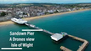 isle of Wight's Sandown Pier, 4K view by drone