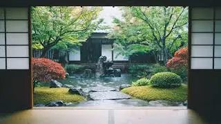 Cozy & Calm Rain View inside a Traditional Japanese House