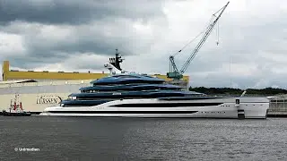 DEEP BLUE yacht project | launch of brand new superyacht at LURSSEN ship yard | 4K-Quality-Video