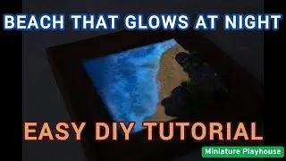 Magical Glowing Beach at Night 🌌 | Easy Miniature Resin Art DIY