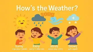 Как погода? 🌤 Весёлая детская песня для изучения погодных слов: солнечно, дождливо, ветрено, снежно