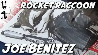 Joe Benitez drawing Rocket Raccoon