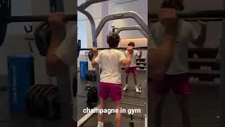 champagne in gym with Amar