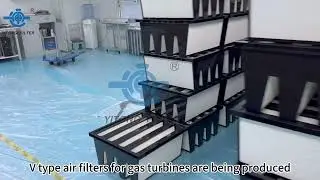 V type air filters for gas turbines