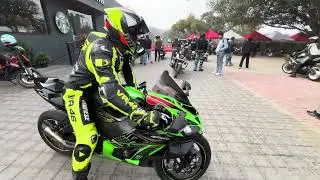 Kawasaki Zx10r and public crowd vs burnout 🔥trending sound exhaust aloud ninja minivlog ✅
