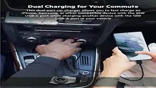 Belkin 37W Dual Port Fast Car Charger, USB Type C 25W PPS and USB A 12W Port for Galaxy S22, S21, P