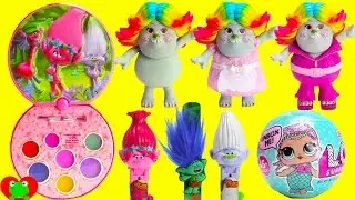 Trolls Poppy Glitter Compact Bergens Bridget Makeover Lip Glosses