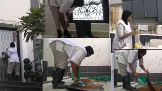 routine at 5am morning house maid in saudi Arabia #kadama #shagala #housekeeper #cleanwithme #clean