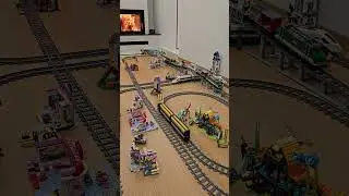 LEGO trains in action: Passenger train 60337 brushes against cargo wagons!