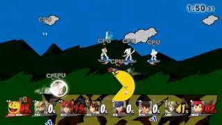 Super Smash Bros Wii U Pac-Man vs. Fox vs. Roy vs. Pit vs. Ike vs. Ryu vs. Link vs. Ness