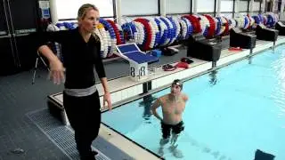 Swim drills and tips - finger tip drag drill with Stuart Hayes and Michelle Dillon
