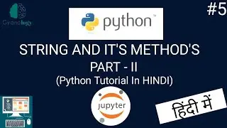 Python Tutorial In Hindi #4 | String & Various Methods of String in Python (Part 2)