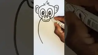 Dessin facile de singe. #dessinpourenfants #monkey
