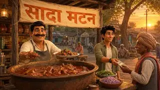 सादा मटन | Village Street Food Story | Sada  sada mutton🍗| Hindi Cartoon Kahani | Street Food 😋 