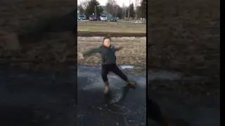 Slippery ice fail!!!
