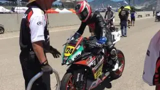 Daniel Costilla on the grid for MotoAmerica KTM RC 390 Cup race at Utah Motorsports Campus