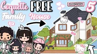♡Coquette FREE HOUSE For FAMILY of 5 Design💗💫Toca Boca House Ideas☁️[House Design] TocaLifeWorld