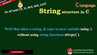 Logic of STRING in C: copy a string without using string functions strcpy(); with syntax, example