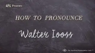 How to Pronounce Walter Iooss (Real Life Examples!)