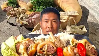 Eating Pork Trotters With Snails Bamboo Shoot _ Pure Naga Food 