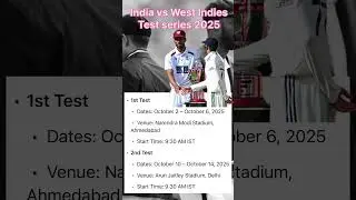 India vs West Indies Test series 2025 #cricket