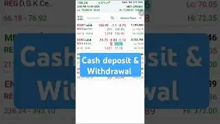 Cash deposit & withdrawal.     #StockMarket #trading #kse100 #psx