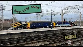 RARE to see in Crewe!!!!37's on the snowploughs LAST run for 37425 'Concrete Bob'?? 20thJanuary 2024