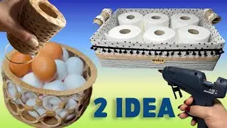 2 Creative and Easy DIY Ideas for a Tissue Holder and Egg Tray Using Cardboard | Recycling Crafts