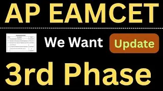 AP EAMCET 3rd Phase Counseling Update 