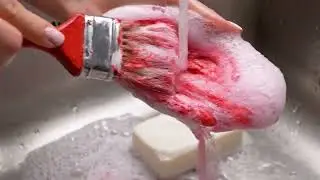 cleaning paint brush SATISFYING ASMR
