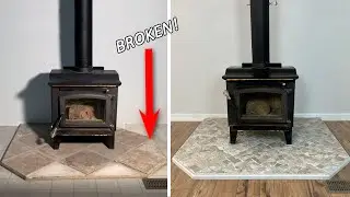 Drastic Hearth Makeover | DIY Wood Stove Pad
