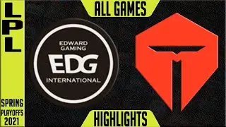 EDG vs TES Highlights ALL GAMES | LPL Playoffs Spring 2021 Round 4 | Edward Gaming vs Top Esports