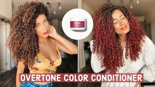 I DYED My Curly hair Pink With No Damage With OVERTONE Temporary Color!