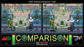 Eternal Champions (Sega Genesis vs Sega CD) Side by Side Comparison - Dual Longplay