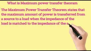 what is Maximum power transfer theoram
