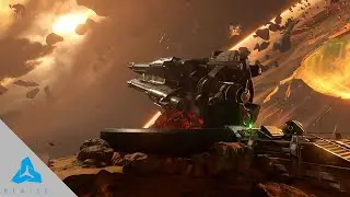 The Doom Slayer shoots himself out of a canon scene.