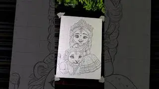 Cute Maa Durga Drawing Outline ✍️❤️&zwj;🩹 Durga Thakur Drawing #shorts #maadurga #durgapuja #drawing
