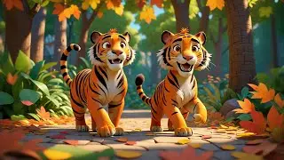 Two Tappy Tigers on Tip Toe Trail | Fun Action Song for Kids | Nursery Rhymes and Baby Songs