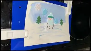 #watercolor Easy Winter Scene with Foam Stickers ⛄️❄️