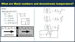 Example: Calculating flow properties from the shock jump conditions