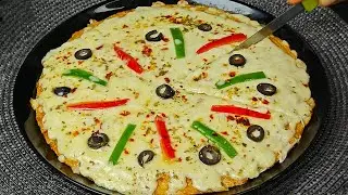 Quick And Easy Egg Pizza | Cheese Omelette Pizza | Egg Pizza