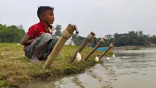 Best Hook Fishing Video 2022 | Little Boy Hunting Big Fish With Hook Beautiful Nature