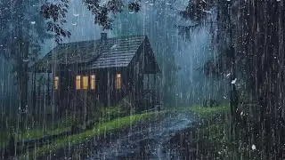 Sleep Deeply Surrounded by Nature &ndash; Heavy Rain & Thunder on Tin Roof in a Foggy Forest