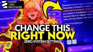 Do THIS to Get INSANE Save Data in Season 2 - Zero System Settings [Chaos Zero Nightmare]