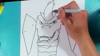 How to Draw SPACE GODZILLA - Face
