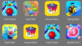 House Paint, Going Balls Order, Sand Ball, Marble Run, Stack Ball, Color Road Max Levels Gameplay...