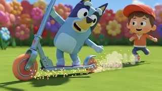 Bluey Rode a Scooter Through the Garden 🛴🌸 | Nursery Rhymes for Kids & Baby Songs