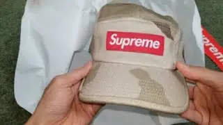 ASMR Supreme Red Box Logo Wool Camp Cap Desert Camo Color!