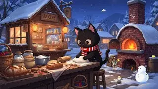 Cozy Winter Bakery Work 🥐 Lofi Chill Beats ✨ with Milo the Cat's Snowy Shop